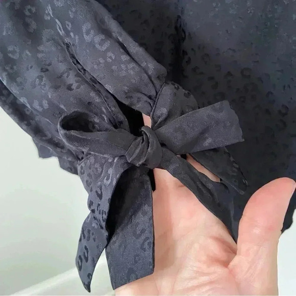 NWT Rebecca Taylor Silk Longsleeve Cheetah Jacquard Top size 0 - Picture 8 of 11